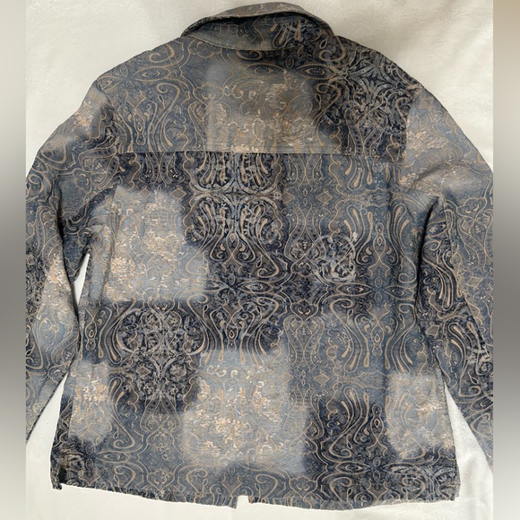 Rebecca Malone jacket size L blue with intricate design - Picture 3 of 9
